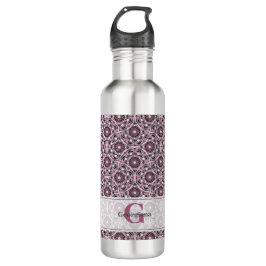 Botella De Agua Nombre personalizado Deco Dusky Rosa cerezo Blosso