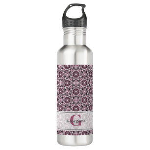 Botella De Agua Nombre personalizado Deco Dusky Rosa cerezo Blosso
