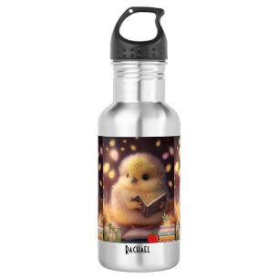 Botella De Agua Nombre personalizado del amante del libro de pollu