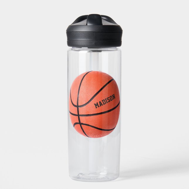 Botella De Agua Nombre personalizado del baloncesto (Delante)