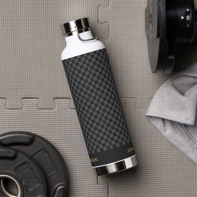 Botella De Agua Nombre personalizado del patrón controlado (Gimnasio)