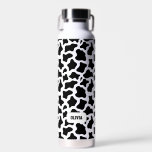 Botella De Agua Nombre personalizado del patrón de vaca<br><div class="desc">Patrón de vaca Nombre personalizado Botella de agua . Elija el estilo,  el tamaño y el color en el menú de opciones.</div>