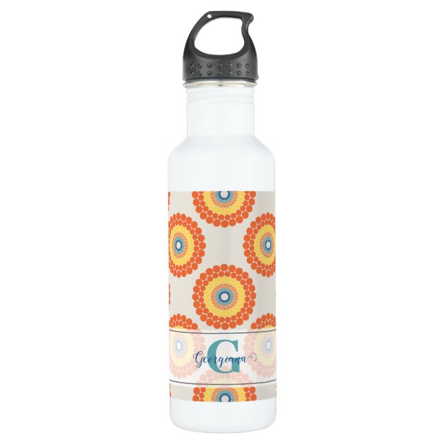 Botella De Agua Nombre Personalizado Egeo Summer Radiant Dot Manda (Anverso)