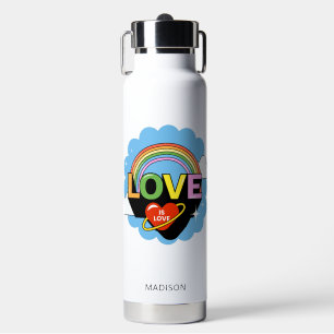 Botella De Agua Nombre personalizado "El amor es amor"