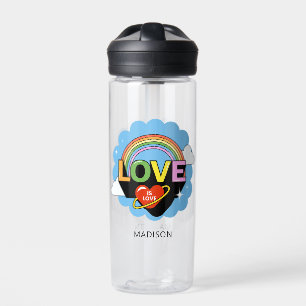Botella De Agua Nombre personalizado "El amor es amor"