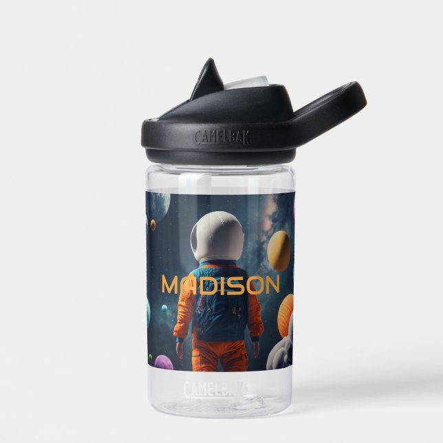 Botella De Agua Nombre personalizado Espacio de fantasía Kid (Izquierdo)