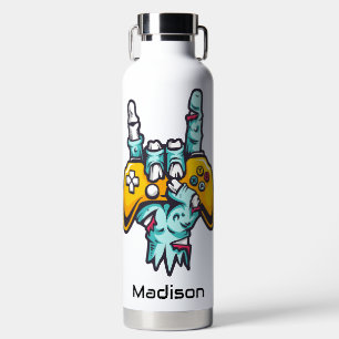 Botella De Agua Nombre personalizado Gamer Zombie