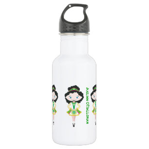 Botella De Agua Nombre personalizado grupo de danza irish pelo neg