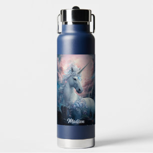 Botella De Agua Nombre personalizado hermoso unicornio