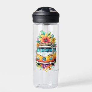 Botella De Agua Nombre personalizado Hippie Van