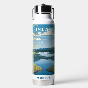 Botella De Agua Nombre personalizado Ilustracion natural de Finlan