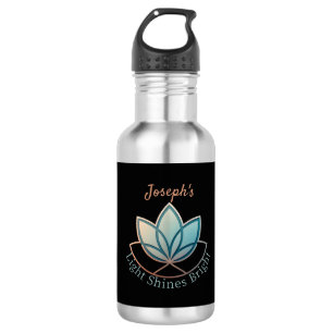 Botella De Agua Nombre personalizado Lotus - [NOMBRE] Brilla Brigh