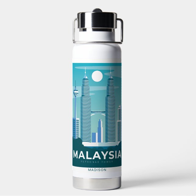 Botella De Agua Nombre personalizado MALAYSIA (Reverso)