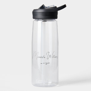 Botella De Agua Nombre personalizado minimalista elegante manuscri