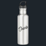 Botella De Agua Nombre personalizado moderno<br><div class="desc">Diseño personalizado de nombres en una fuente moderna.</div>
