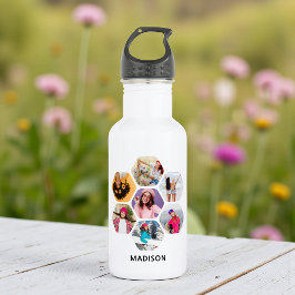 Botella De Agua Nombre personalizado moderno de varios Collages de