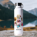 Botella De Agua Nombre personalizado moderno de varios Collages de<br><div class="desc">La botella de agua aislada de nombre moderno multiCollage de fotos incluye un collage de fotos de tus fotos favoritas en forma de hexágono. Personalizado con tu nombre en escritura negra moderna. Perfecto para cumpleaños, Navidades, Día de la Madre, Día del Padre, Abuelos, hermano, hermana, mejor amigo y más. FOTO...</div>