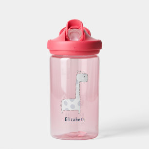 Botella De Agua Nombre personalizado Nórdico Cute Animal Giraffe