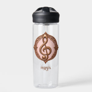 Botella De Agua Nombre personalizado Nota de limpieza musical
