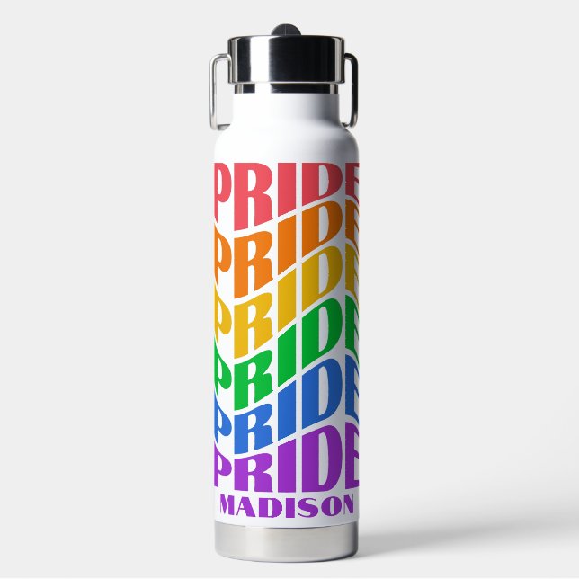 Botella De Agua Nombre personalizado Orgullo (Frente)