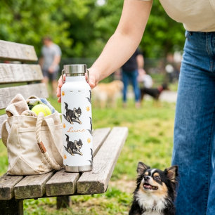 Botella De Agua Nombre Personalizado para Chihuahua Patrón de Huel