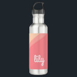 Botella De Agua Nombre personalizado Pastel Rainbow Personalizado<br><div class="desc">Este nombre personalizado,  una botella de agua color arcoiris pastel con vibrantes pasteles de naranja,  verde,  azul y rosa,  es el nombre que más le interese. Hace un maravilloso regalo de personalizado para damas de honor,  cumpleaños,  día de la madre,  graduación y más.</div>