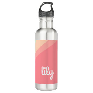 Botella De Agua Nombre personalizado Pastel Rainbow Personalizado