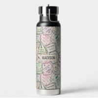 Nombre personalizado Patrón de sellos de viaje