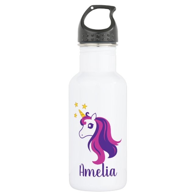 Botella De Agua Nombre personalizado personalizado del caballo de  (Anverso)