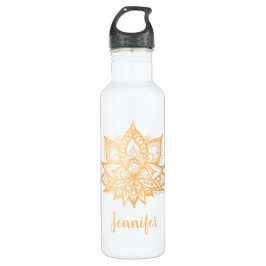 Botella De Agua Nombre personalizado personalizado Gold Lotus pers