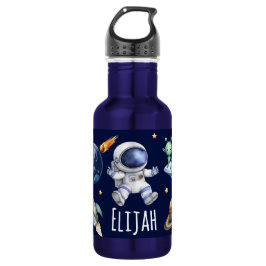 Botella De Agua Nombre personalizado Planetas espaciales astronaut