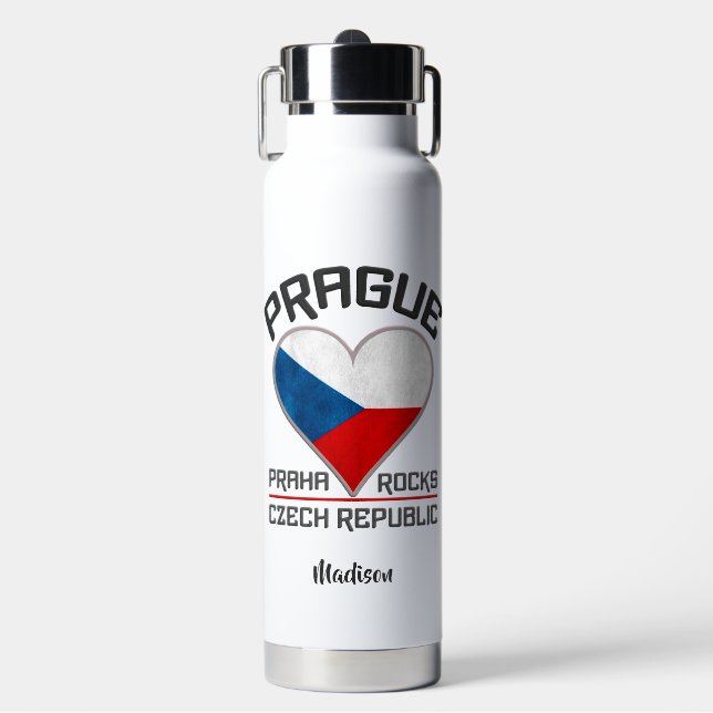 Botella De Agua Nombre personalizado PRAGA (Frente)