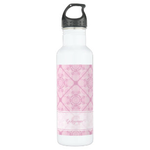 Botella De Agua Nombre Personalizado Preppy En Diamante De Mandala