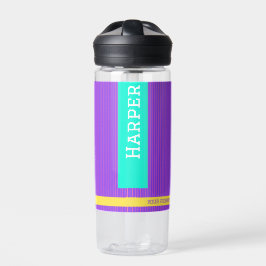 Botella De Agua Nombre personalizado púrpura de moda