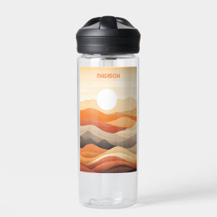 Botella De Agua Nombre personalizado Resumen Ilustracion de paisaj