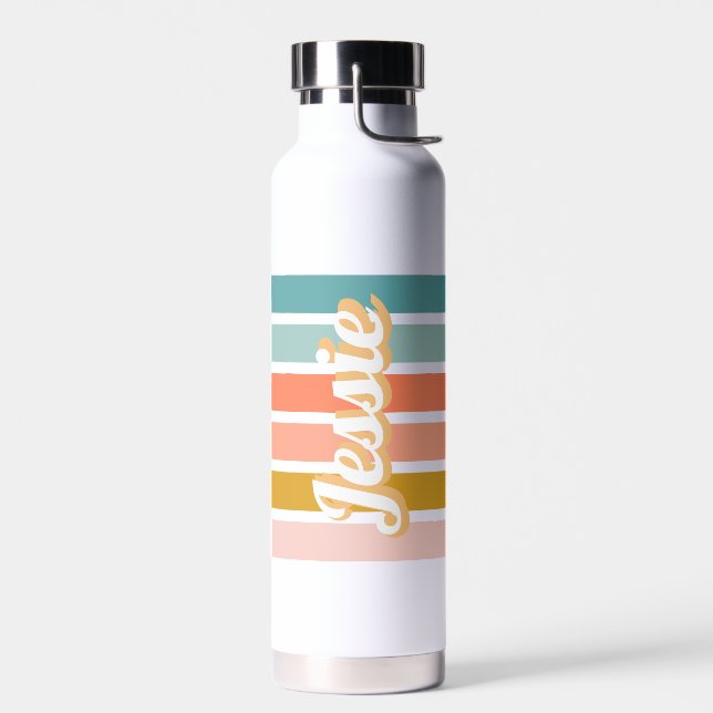 Botella De Agua Nombre personalizado retro (Izquierdo)
