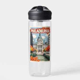 Botella De Agua Nombre personalizado Retro Filadelfia