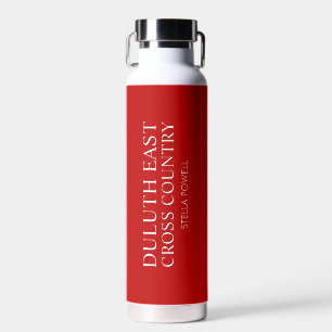 Botella De Agua Nombre Personalizado Rojo Deportes