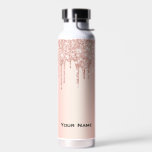 Botella De Agua Nombre personalizado Rosa de oro de Moda de moda<br><div class="desc">Moda de moda Cute Rosa Dorado Nombre personalizado Botella de agua</div>