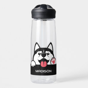 Botella De Agua Nombre personalizado Siberian Husky cutto