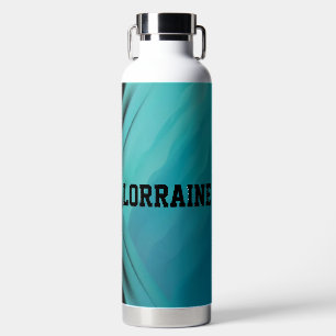 Botella De Agua Nombre personalizado textura de vidrio verde azula