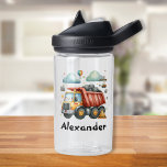 Botella De Agua Nombre personalizado Vehículos de construcción Niñ<br><div class="desc">Quita la sed de tu pequeña con estilo con nuestro nombre personal Vehículos de construcción Botella de Agua Bebé. Adorada con encantadores diseños de vehículos de construcción y personalizada con el nombre de su bebé, esta botella de agua le agrega un toque juguetón al tiempo de hidratación. Diseñada a partir...</div>
