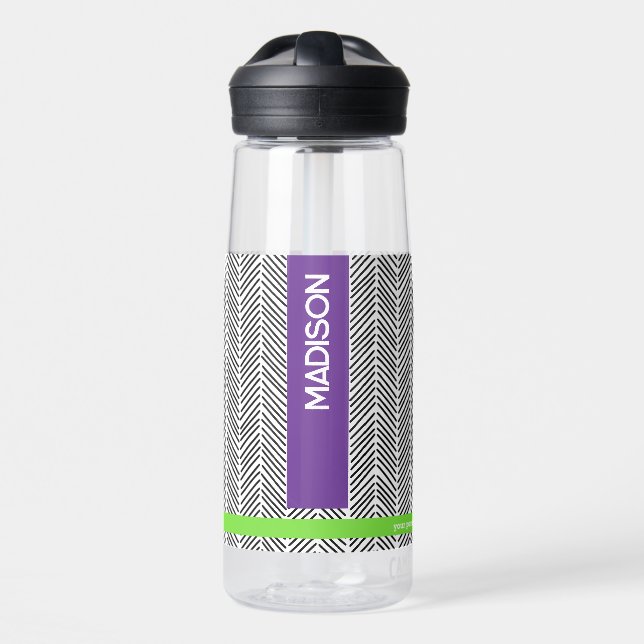 Botella De Agua Nombre personalizado | Viajes personalizados (Delante)