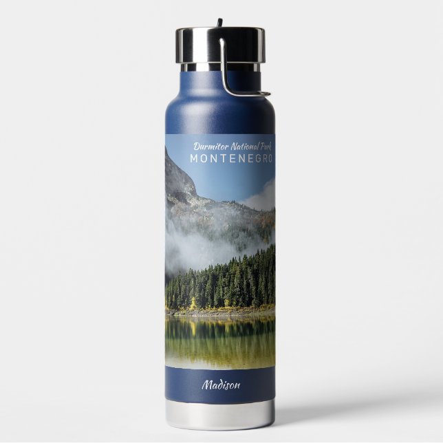 Botella De Agua Nombre personalizado y Montenegro de texto (Izquierda)