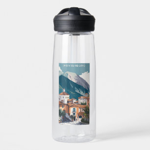 Botella De Agua Nombre personalizado y Montenegro de texto