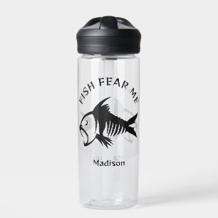Botella De Agua Nombre personalizado y pescado de texto