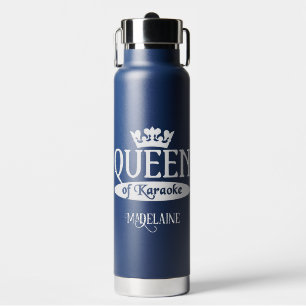 Botella De Agua Nombre personalizado y Reina de color de karaoke