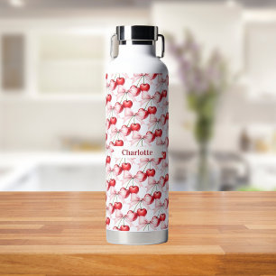 Botella De Agua Nombre rosa del arco del cerezo
