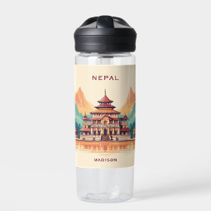 Botella De Agua Nombre y texto personalizados Nepal