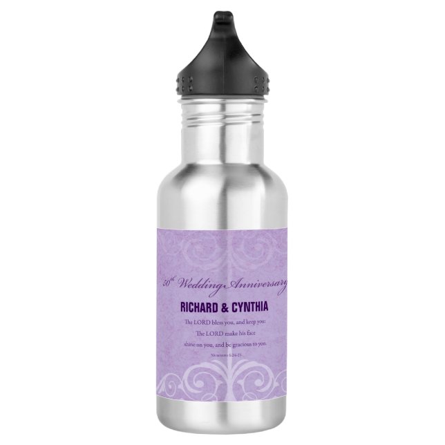 Botella De Agua Nombres personalizados, 50 aniversario Boda a pare (Derecha)